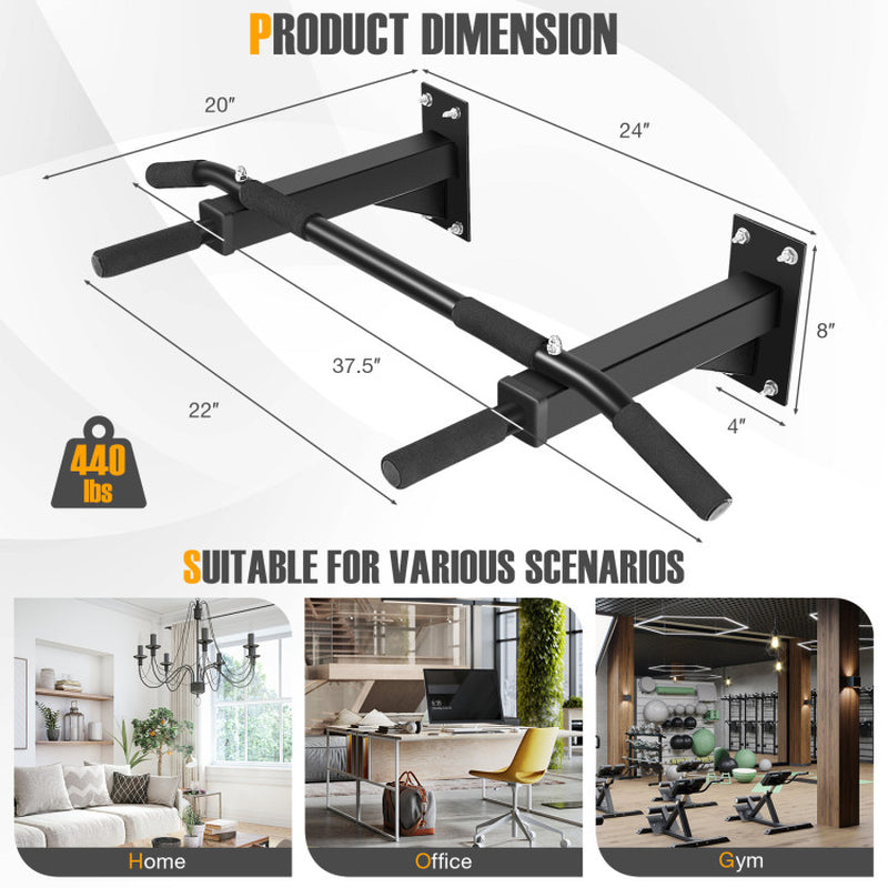 Wall Mounted__Directly to stud Pull up bars